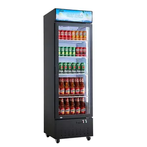 【DealsForYouDays】VEVOR EC-600 Commercial Merchandiser Refrigerator, 12.7 Cu.Ft/360L Tempered Glass Door Display Cooler with Auto Defrost, 4 Adjustable Shelves, Customizable Lightbox, Soft LED Lighting, 172 lbs, 2.11 kwh/24h for Shop & Family Gatherings