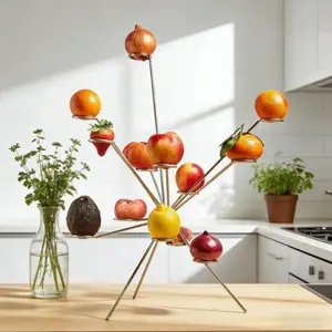New Trendy Exploding Fruit Bowl, Simple Metal Fruit Dish Decorative Ornament, 1pc Best-Selling Home Decoration Accessory