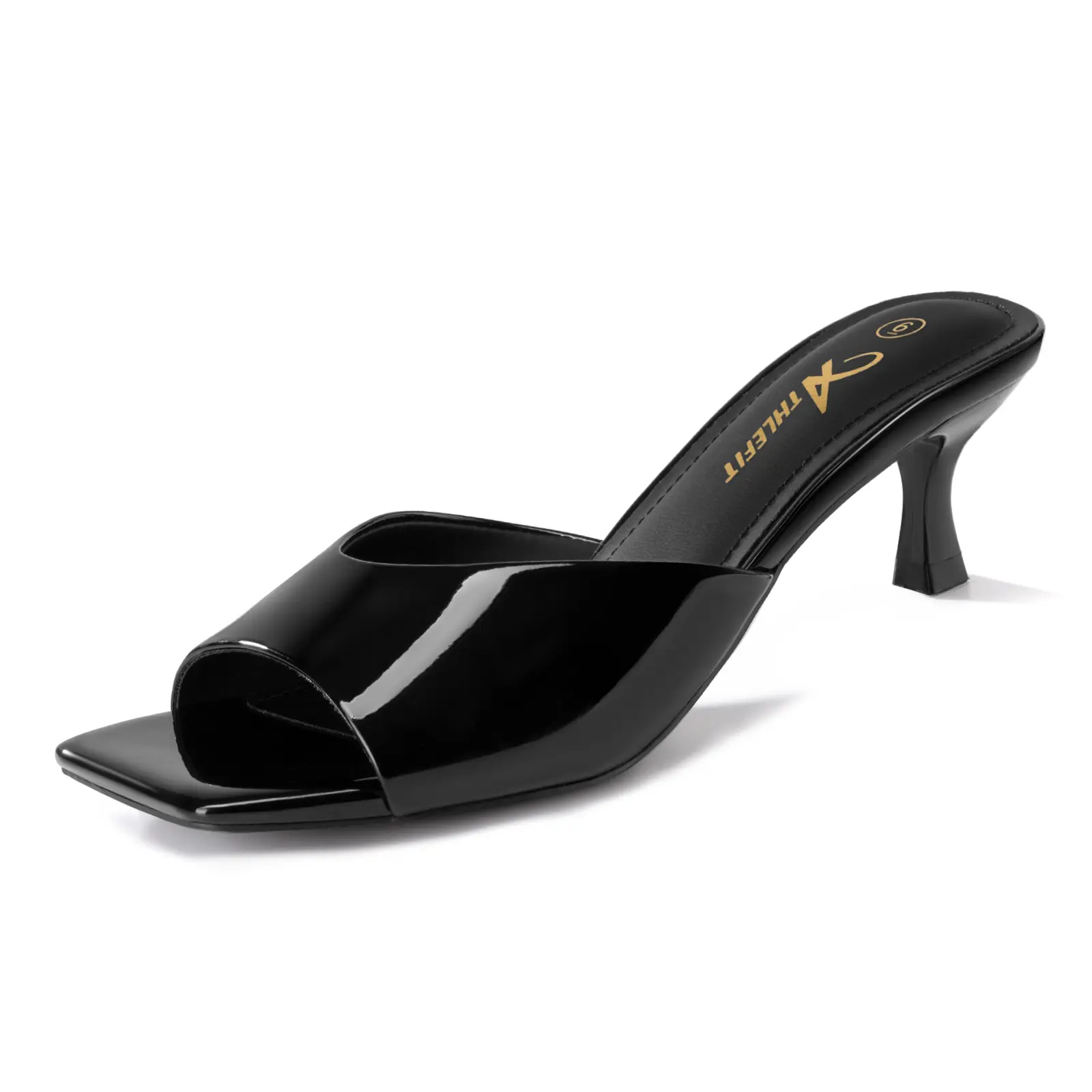 Kitten Heels for Women Heeled Sandals Square Open Toe Low Heels 2 Inch Comfortable Slip On Slides