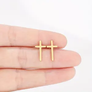 Stainless Steel Cross Faith Ear Studs - Crossdesign, Religious Graphic, Blessed Cross Styles for Men and Women, Crossdesign Earrings, Religious Graphic Earrings