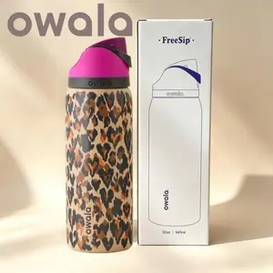 Limited Edition  Owala Wild At Heart 32oz FreeSip Insulated Water Bottle UO Exclusive Cheetah Print Leak Proof Travel Bottle, Gift for Her.
