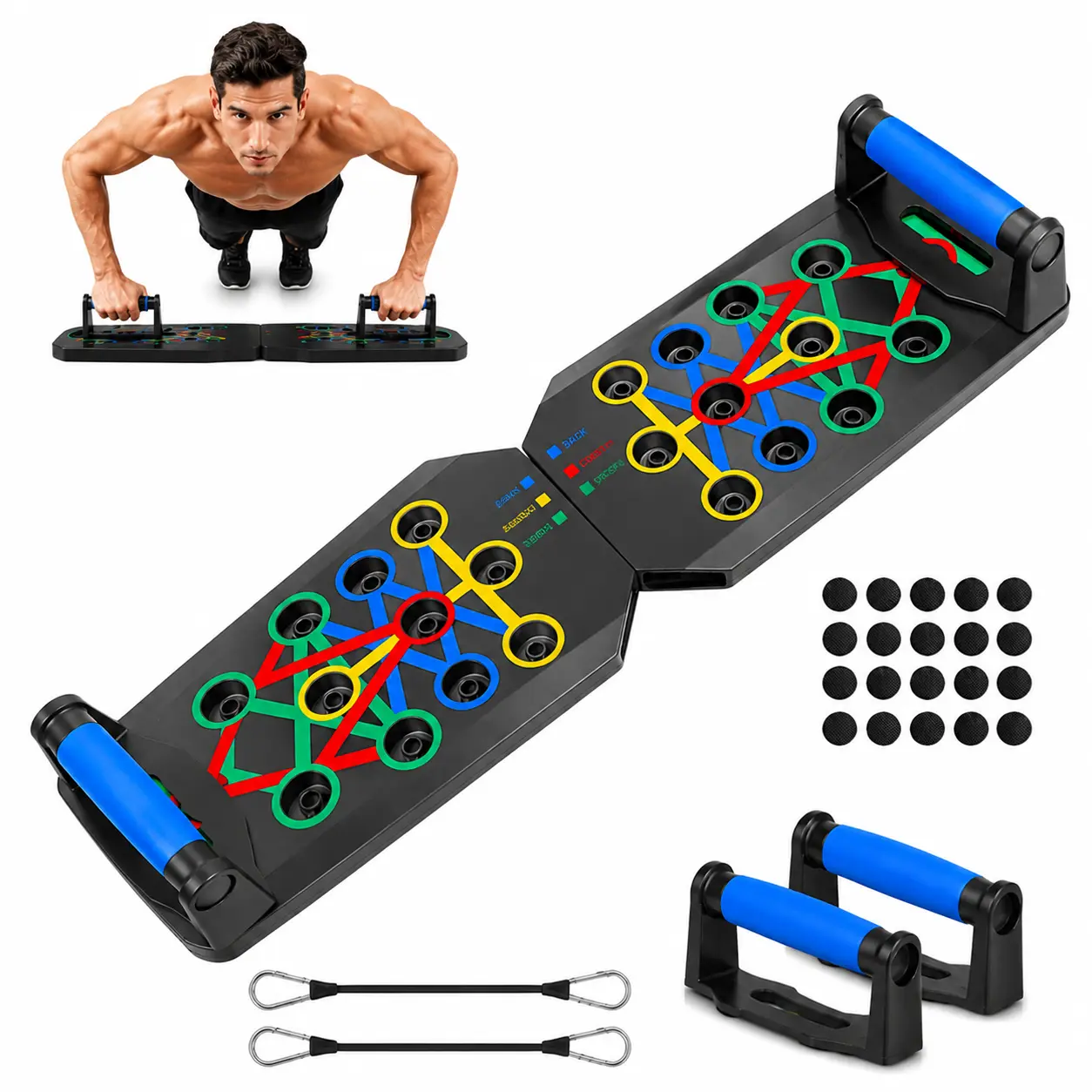 5-in-1 Push-up Board, 1 Set Home Push-up Training Board, Chest Muscle Abdominal Muscle Training Equipment for Men & Women, Strength Training Equipment,Portable Home Gym System,Suitable for Users of all Body Types,Gifts for Fitness Enthusiasts,SummerVibes.