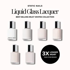 Static Nails Best-Selling Milky Manicure Liquid Glass Lacquer Collection- Lasts 3x Longer Than Other Nail Polish Brands- Chip-Resistant, Long-Lasting, Non-Toxic