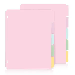 Binder Dividers with Tabs, 5 Tab Dividers, Pack of 2 Sets, 10 Dividers for 3 Ring Binder, Binder Dividers with Write on Tabs for School Office Home