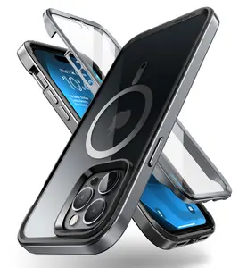 SUPCASE for iPhone 14 /14 Pro Max Case with Screen Protector (Unicorn Beetle Edge Mag), [Compatible with MagSafe] Slim Frame Clear Shockproof Protective Magnetic Phone Case for iPhone 14 / 14 Pro Max