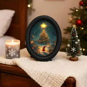 Vintage Christmas Tree Wall Decor, Gothic Victorian Style 3D Painting, Handmade Photo Transfer Print, Perfect for Halloween & Holiday Decoration, Home Ornaments