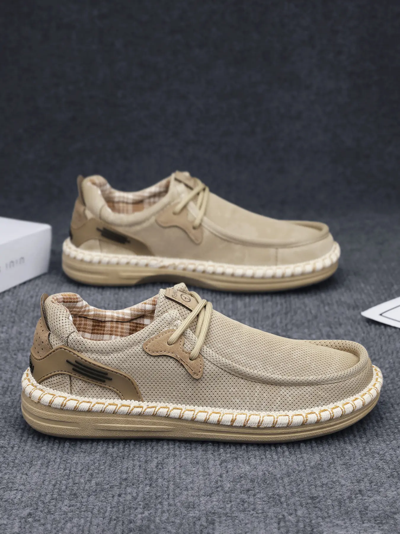 Men's Outdoor Lightweight Loafer Shoes Breathable Casual Walking Sneakers Low Top Geometric Design Comfortable for All Seasons Running Daily Wear Athletic Casual Sneakers Casual Sport Sneakers