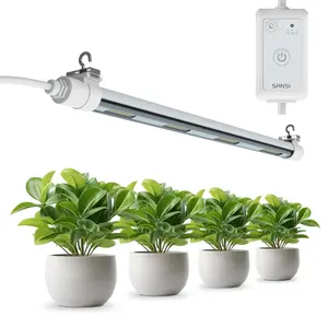 SANSI T8 Grow Lights for Indoor Plants, Hanging Full Spectrum 25W LED Plant Lights for Plant Stand Shelf with 4-Level Dimmable, Auto On Off 4 8 12 Hrs Timer, IP54 Waterproof for Seed Starting