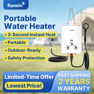 Ranein Tankless Water Heater Outdoor, Up to 1.32 GPM 34,000 BTU, Portable Propane Camping Water Heater with Eco-Mode