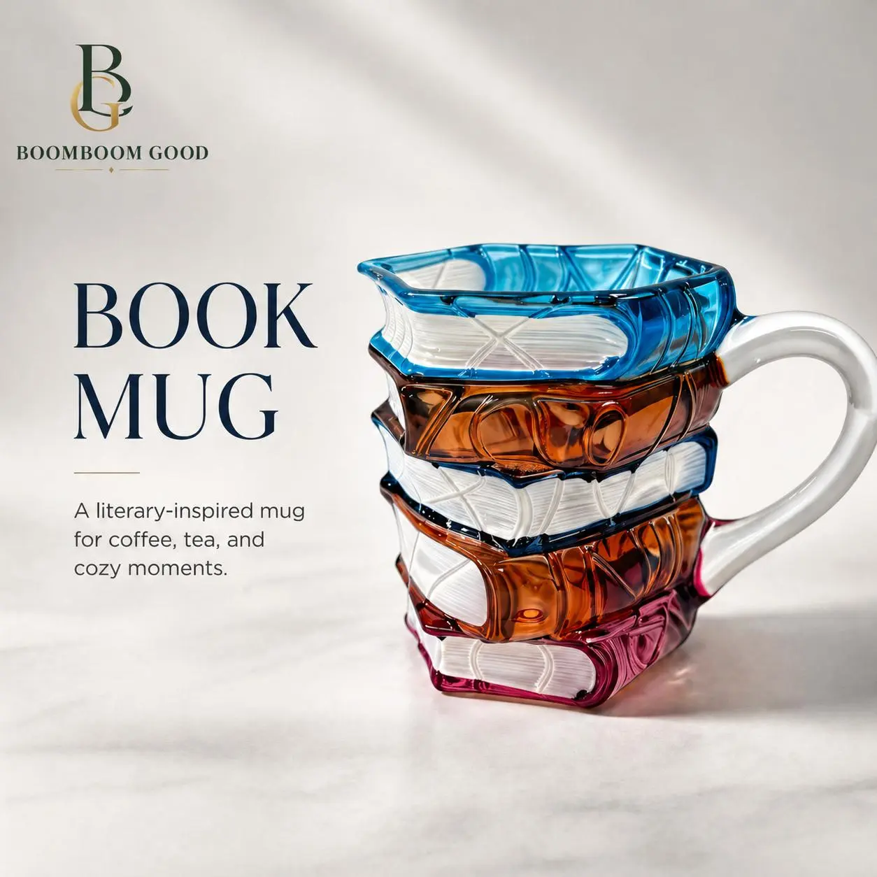 Ceramic Innovative 3D Painting Book Mug Unique Stacked Coffee Cup Perfect Gift for Literature Lovers Creative Colorful Book Gift Ideal for Christmas TikTokShopBlackFriday Reuse Reusable