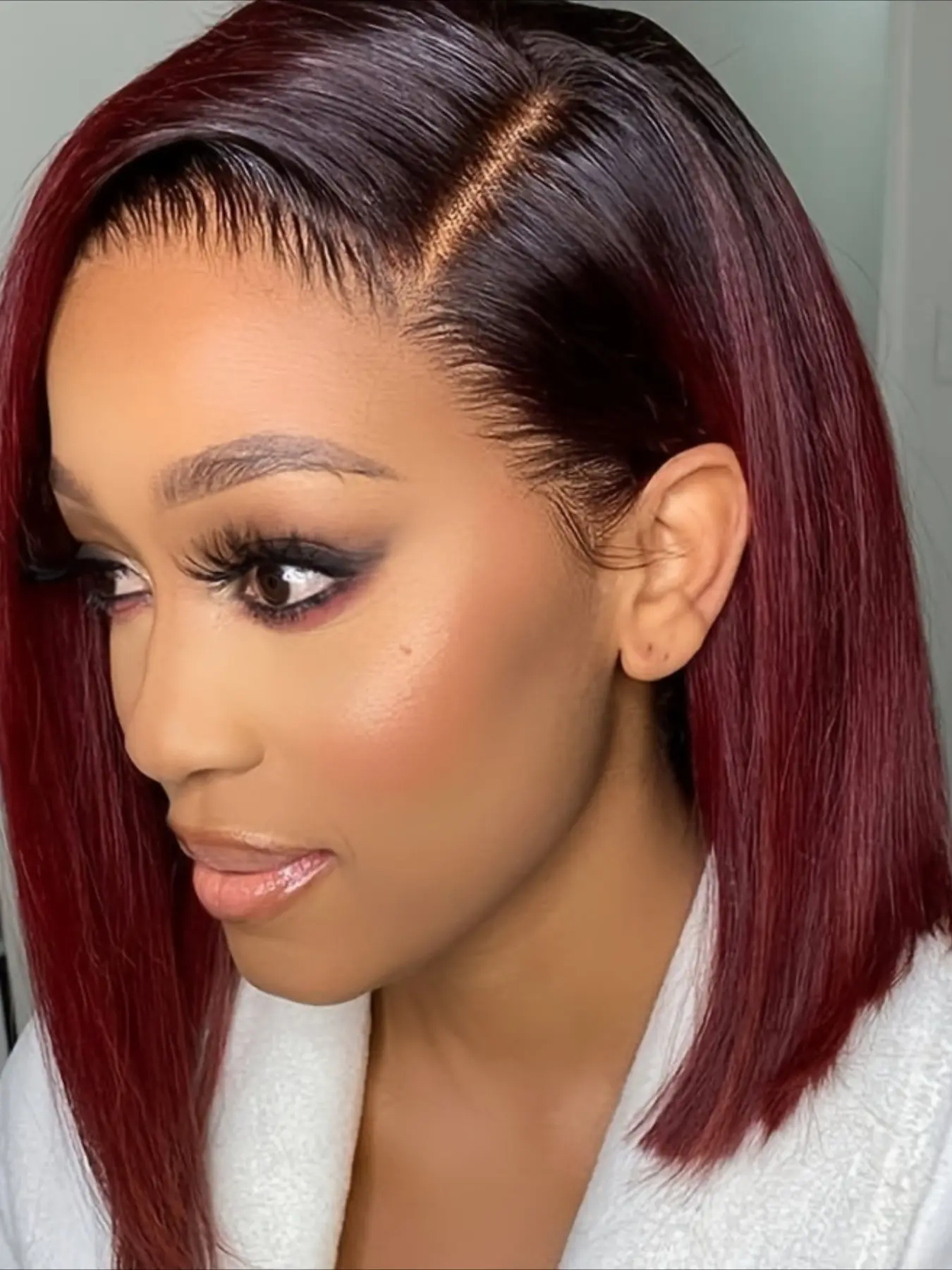 1B/99J Ombre Color Straight Bob Wig for Women 13x4 Transparent Lace Frontal Wig Valentine's Day Wig Hair Straight Wigs Lace Front Bobs