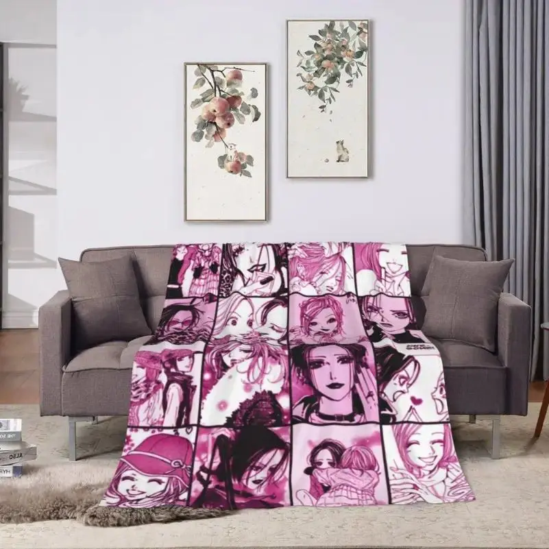 Nana Anime Flannel Printed Throw Blanket - Cozy All Seasons Decorative Blanket for Bedroom Sofa, Birthday Gifts for Family and Children, All Seasons Blanket, Birthday Gifts Blanket