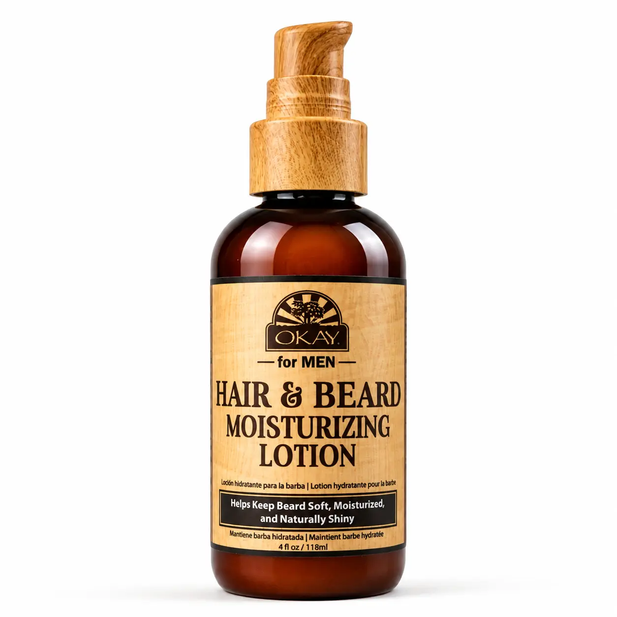OKAY Men's Beard & Hair Moisturizing Lotion - 4 oz / 118 ml Strengthening Hair Hydrating