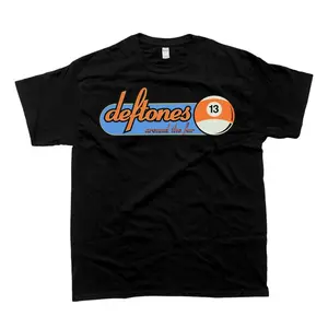 T-Shirt Top Menswear Black Streetwear Tee with Deftones Logo and 13 Design for Music Fans Crewneck Tshirt