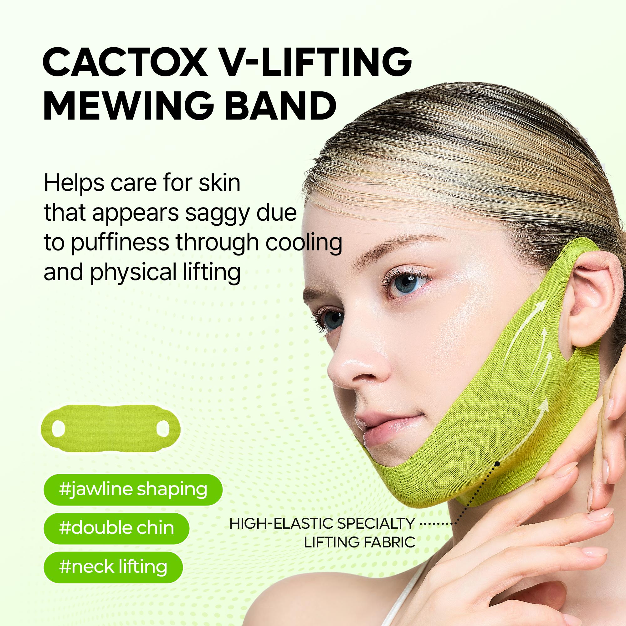 [Dr.Melaxin Official] CACTOX V-LIFTING MEWING BAND with Cactus Cooling Reduce Puffiness & Pore Tightening for Visible Pore Care Skin Repair