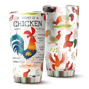 Chicken Coffee Mug, Cute Chicken Gift, Chicken Lover, Funny Chicken Cup, Gift For Her, Him, Birthday, Chicken Decor, Hen, Mom, Dad, Anatomy Tumbler 20Oz 1 45783 916