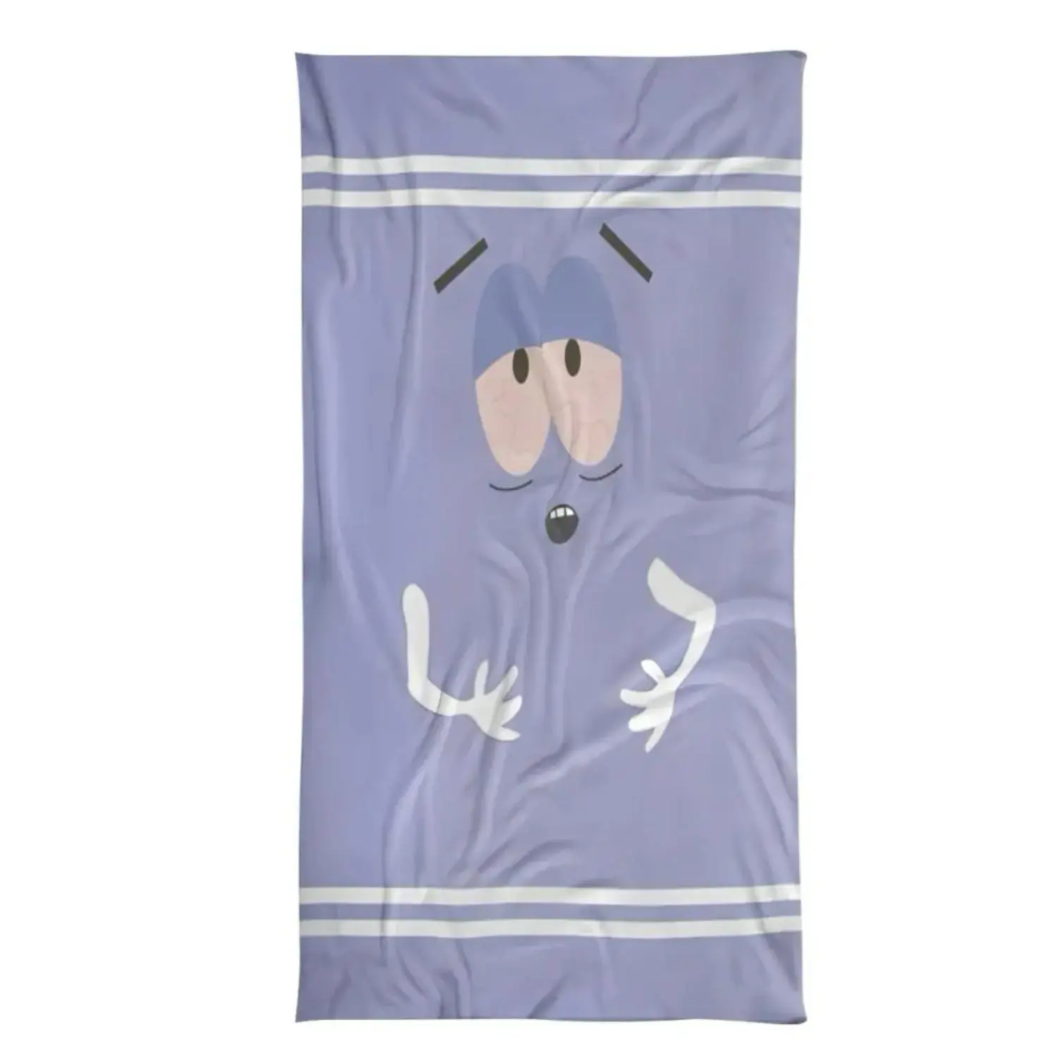 Towelie Character Beach Towel, Funny South Park Inspired Design, Quick-Dry Absorbent Purple Towel for Pool Days, Beach Trips & Nostalgic Fans