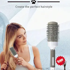 Round styling brush, Volumizer brush, soft-bristle curling brush, bristle styling brush, ceramic barrel with ventilation holes, designed for women—a perfect New Year gift for Mom and your girlfriend, Curl Hair Brush