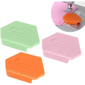 3 Pack  Seam Guide for Sewing Machine,Multifunctional Polygonal Hemmer Guide with Scale,Universal Sewing Quilting Supplies Accessories Tools(3 Color)