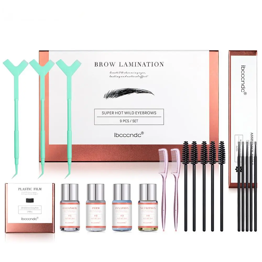 Eyebrow Lamination Kit, 1 Box DIY Eyebrows Lift Styling Kit for Fuller and Messy Eyebrows, Lasting 8 Weeks, Suitable for Salon, Home Use, Cosmetic Makeup, Eyebrow Makeup Tool