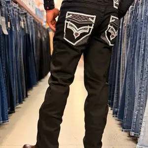 Men western jeans black