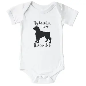 My Brother Is A Rottweiler Cute Dog One Piece Baby Bodysuit - Rottweiler One Piece Baby Bodysuit