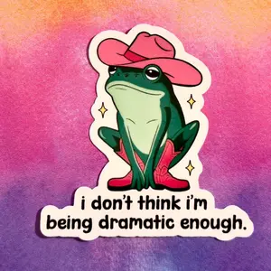 Funny Cowboy Frog Sticker – Trendy Meme Vinyl Decal for Laptop, Notebook, Bottle