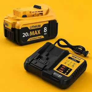 DeWalt 2-Pack 20V MAX 8.0Ah Replacement Battery Combo with DCB112 Charger for DCD/DCF/DCG Cordless Power Tools