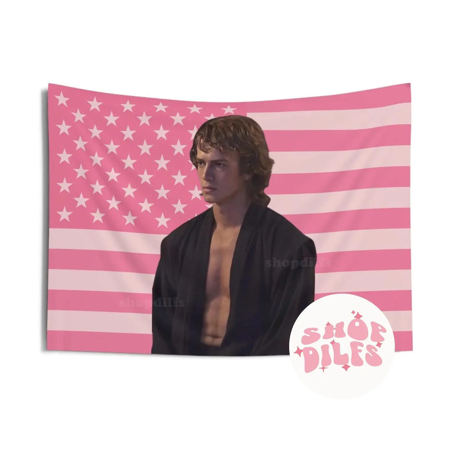 Hayden Christensen Pink Wall Tapestry American Flag  , 3x5 Flag, Room Decor, Festival Flag, Gift For Him And Her