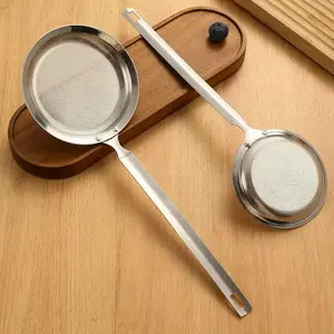 Stainless Steel Fine Mesh Strainer Set with Ergonomic Handle - Durable Kitchen Strainer for Straining, Frying, Skimming Soups, Noodles, Vegetables - Dishwasher Safe Filter Utensil for Home Cooking & Meal Prep