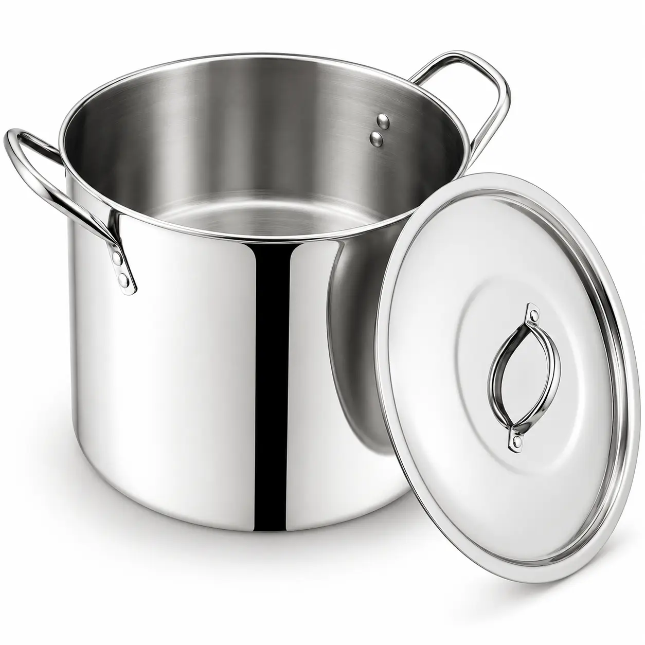 12QT Stainless Steel Stock Pot with Lid | Large Cooking Pot for Soup, Stew, Seafood, Pasta & Family Meals | Heavy Duty Stockpot
