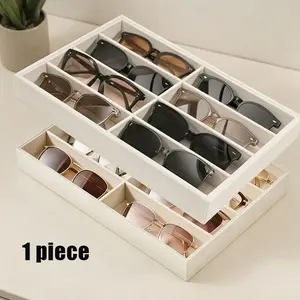 Fashion Eyewear Storage Tray, Sunglasses Organizer, Drawer Sorter, Stackable Display Box, Soft Lining Anti-Scratch, Fits Standard Drawers