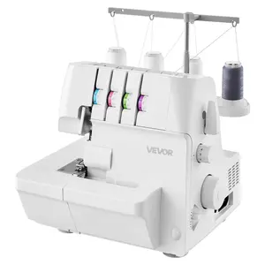 【fathersdaygift】VEVOR Serger Overlock Sewing Machine,1250 Stitches Per Minute2-3-4 Thread Capability0.7-2 Adjustable Differential Feedwith Free Arm and LED LightSewing Machine for Various FabricsWhite