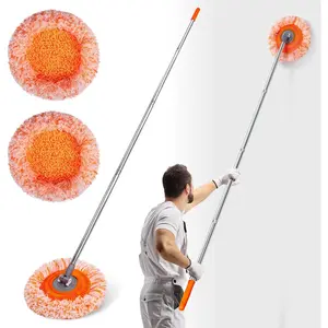 Ceiling Mop Set, 1 Set Including 1 Count Long Pole & 1 Counts Mop Heads, Dust Removal Mop, Flexible Rotating Floor Mop, Wet and Dry Dual-use Mop