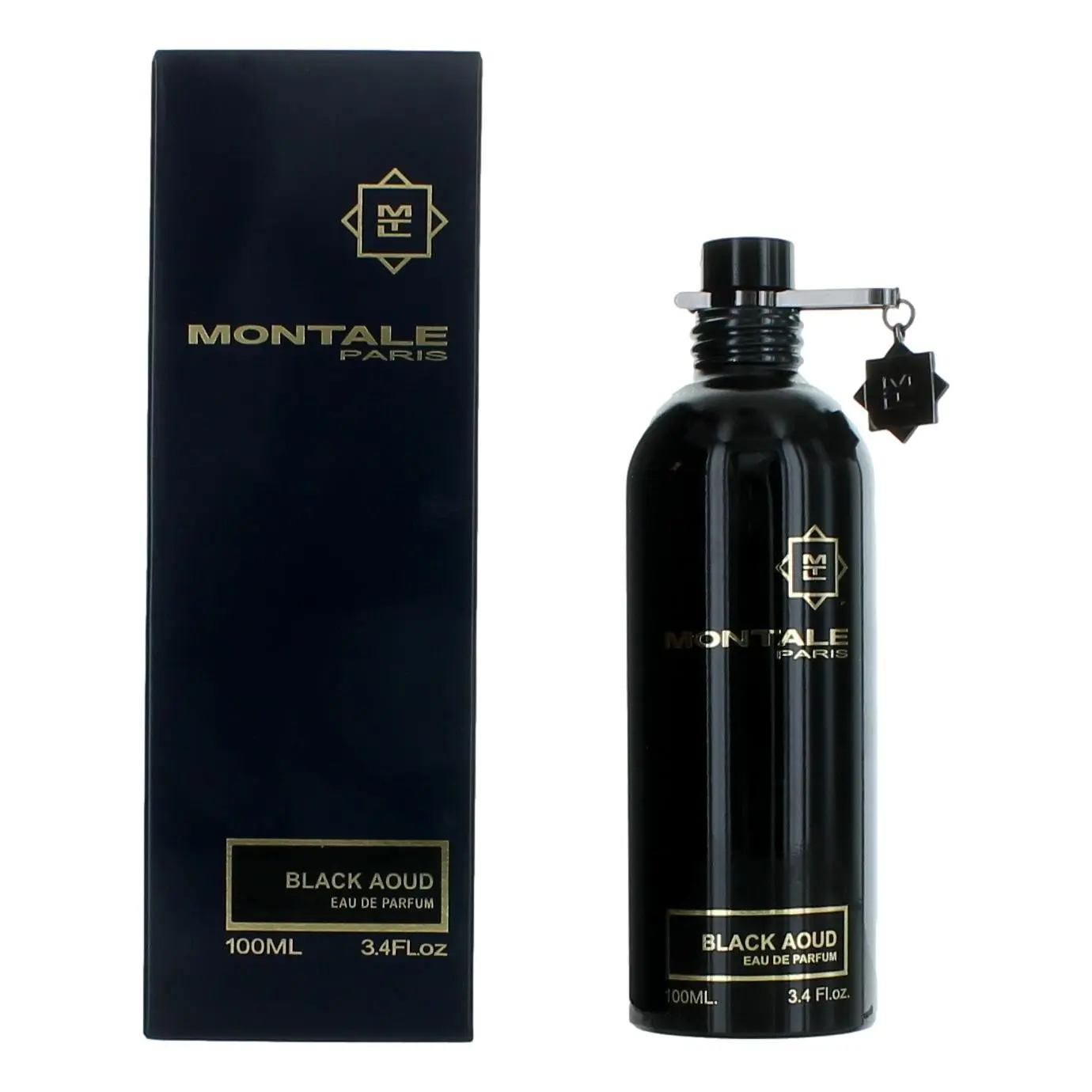 Montale Men's Black Aoud Oriental Aroma Eau de Parfum Spray Bottle, 3.4 oz Men's Fragrance with Rose, Musk, Patchouli Notes, Aroma Eau De Parfum Men's Fragrance