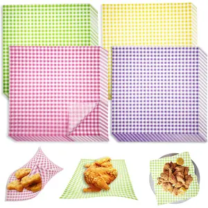 200 count Wax Paper Sheets 12" x 12" Checkered Dry Waxed Deli Paper, Sandwich Wrapping,  Wrap,  Proof  Basket Liners for Hamburgers, Bread,  fries, Picnic, BBQ, Party, Decorative