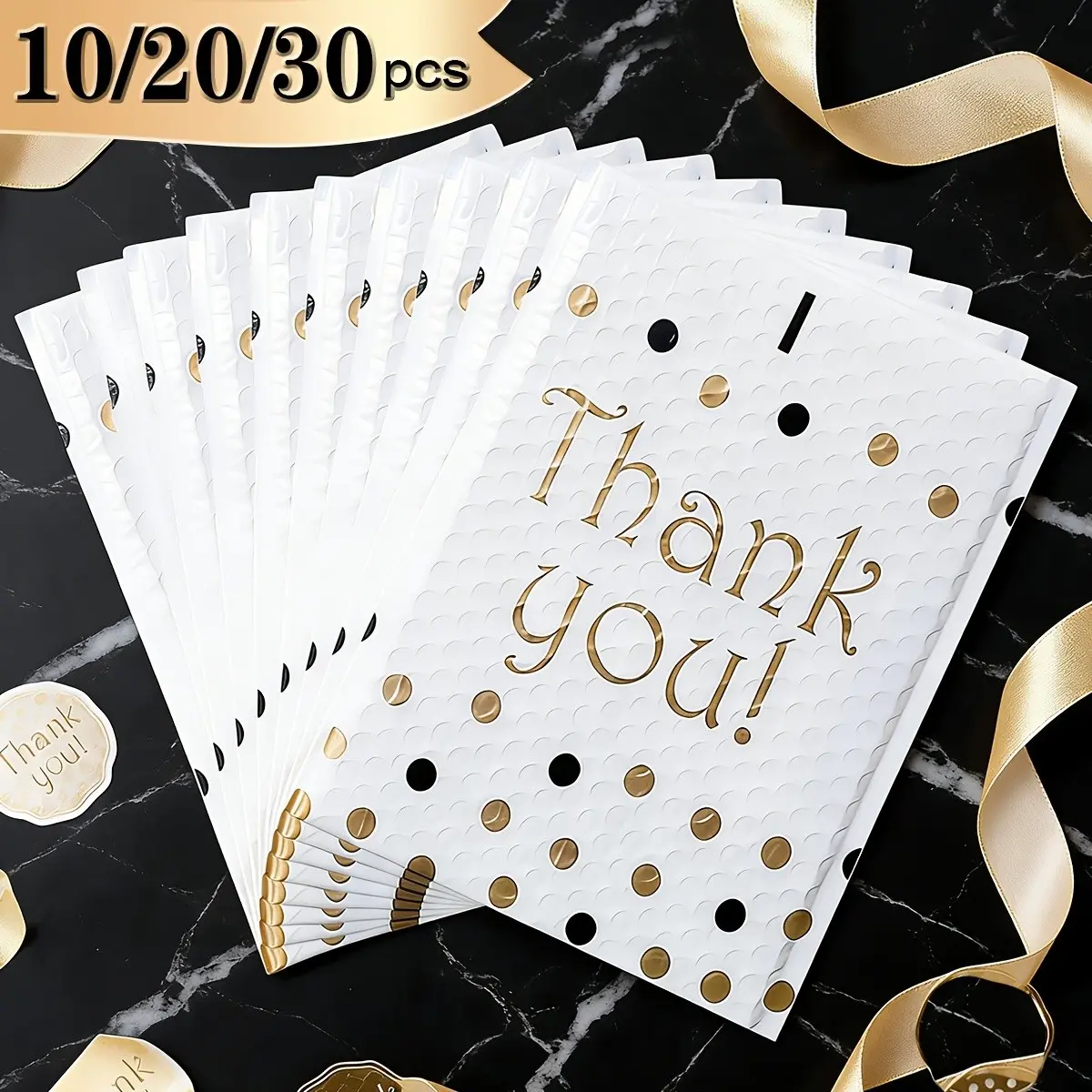 10/20/30 Pack Bubble Mail 9x11", Polyethylene, Self-Sealing Adhesive Waterproof Bag Padded Envelopes, Bubble Mailers, Mailing Envelopes, Ideal for Jewelry & Cosmetics Shipping