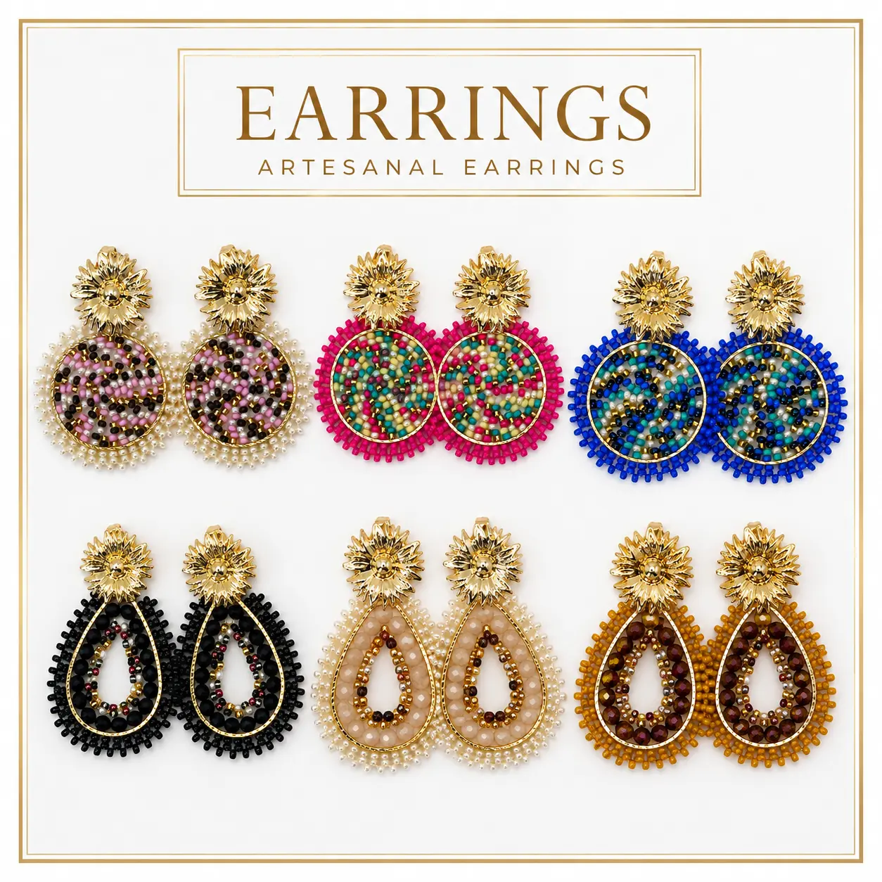 HANDMADE CZECH BEADED & MURANO EARRINGS