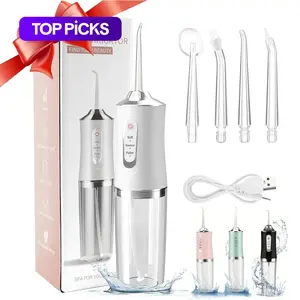 Rechargeable Water Flosser, Cordless Dental Flosser, Portable Oral Irrigator with 4 Counts Jet Tips, Waterproof Teeth Cleaner, 3 Modes Teeth Cleaning Tool for Home & Travel #TOP PICKS