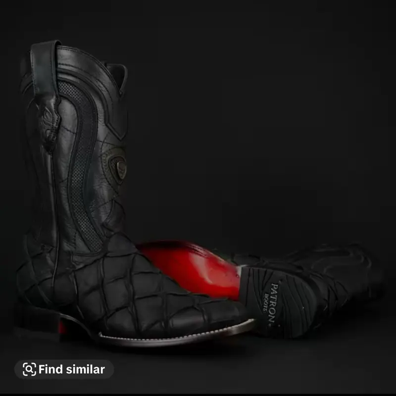 Pirarucu Print Boots – Size Down , Vaquero Style Red Sole