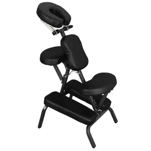 ZENY Black Adjustable Massage Chair Folding Portable Tattoo Spa Chair W/Carrying Case