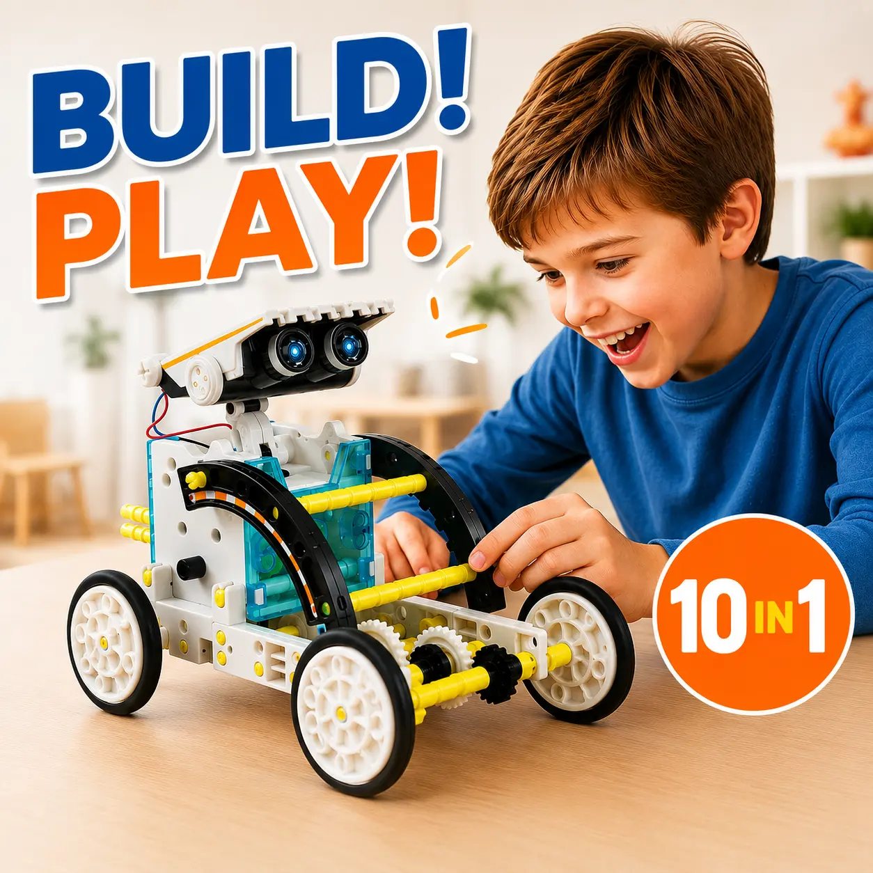 12-in-1 STEM Science Sun-Powered Robot Kit Toyset, 12+ Unisex Robot Models Educational Building Set with 190pcs, Durable Non-Toxic Parts, Detailed Instructions, Birthday/Christmas Gift for Indoor-Outdoor Play