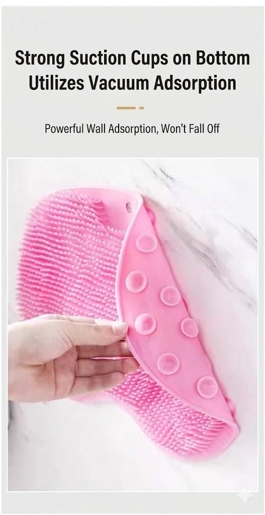 The Ultimate Shower Hack!  Non-Slip Foot Scrubber Mat - Clean & Massage Your Feet Effortlessly (Available in Pink/Blue)
