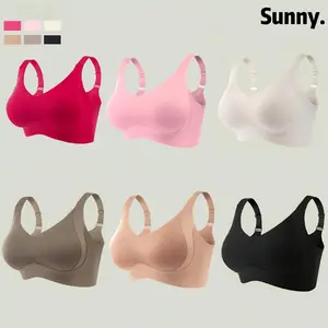 C Women's solid color wireless bras in 5-piece/4-piece/3-piece packs, comfortable, breathable, elegant, seamless push-up bras, women's underwear, soft underwear suitable for all seasons.