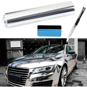 1FT x 5FT Chrome Mirror Silver Vinyl Wrap Adhesive Car Sticker Decal Film