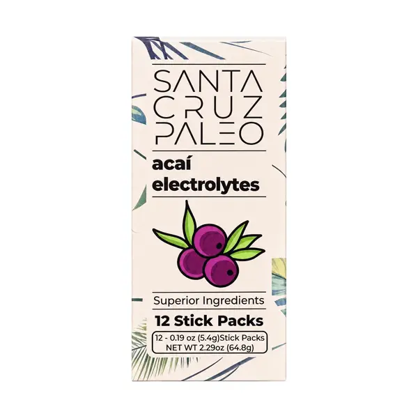 NEW 2026!!! Santa Cruz Paleo Electrolyte Powder Sticks, Magnesium, Potassium, Stevia, 12 Servings