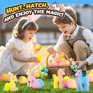 Dinosaur & Unicorn Hatching Surprise Eggs for Kids - Easter Basket Stuffers - 6 Pack Grows 600% - Dino & Unicorn Egg Toys for Boys & Girls- Gift Ideas, Party Favors - Gifts for Kids Ages 3+