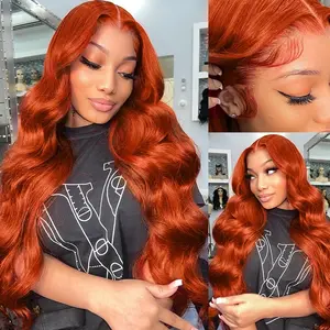 WeLove Ginger Wig 13x6 HD Lace Front Wigs for Black Women Synthetic Wig Body Wave Wig 30 Inch 220 Density Pre-Plucked Baby Hair