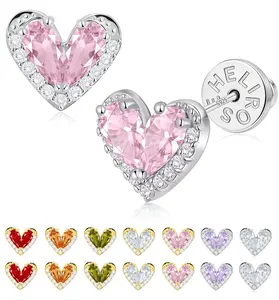 Heart Stud Earrings for Women, S925 Sterling Silver Posts 14K Gold Plated, Hypoallergenic Jewelry, Gift Box & Message Card, Perfect Valentine's Day Gift for Her
