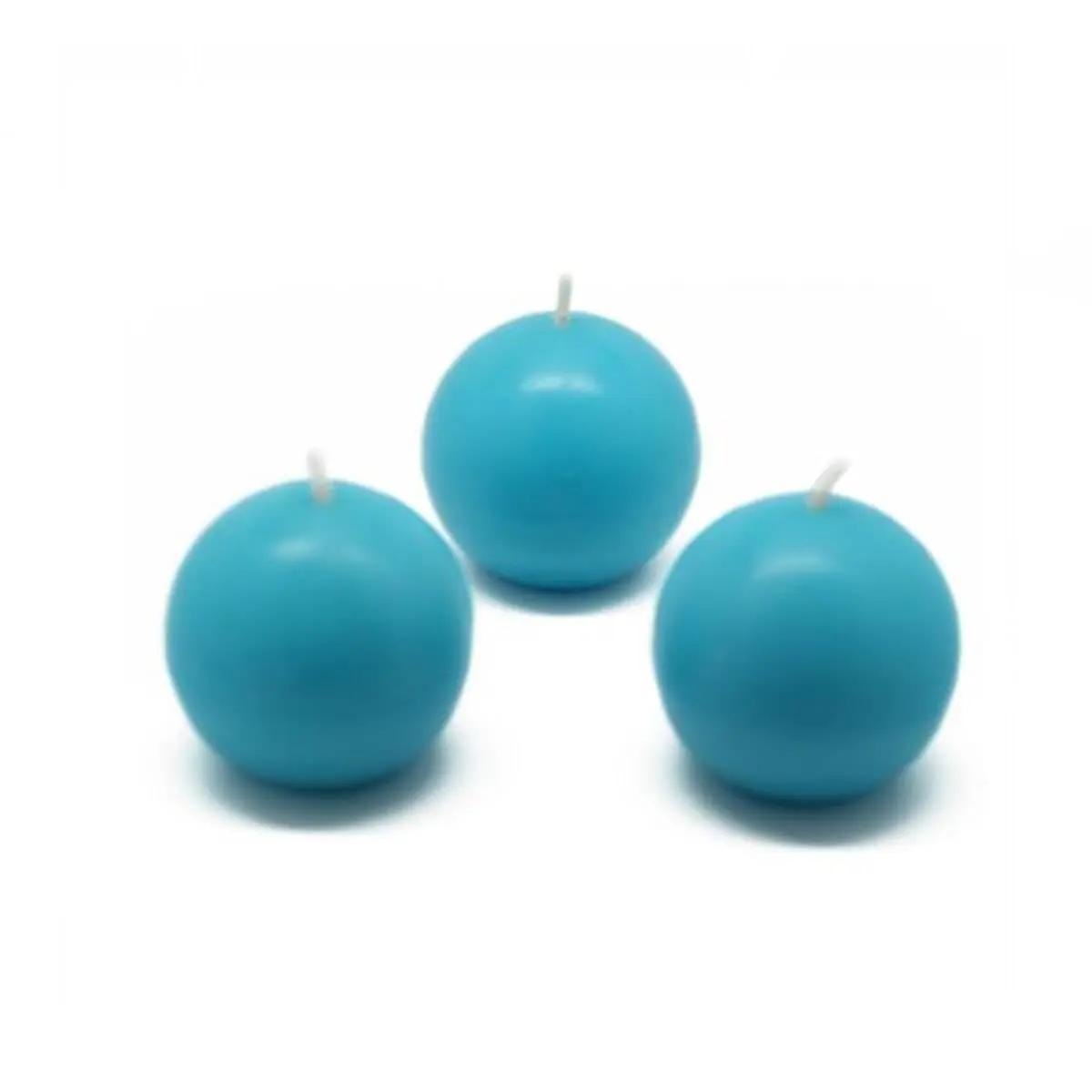 Mosquito Repellent Citronella Ball Candles - 2 in., Turquoise, 12 Pieces per Box, Handpoured Wax, 7 Hours Burn Time, Traditional Scented Home Decor Candles for Room Use, Repel Mosquitoes